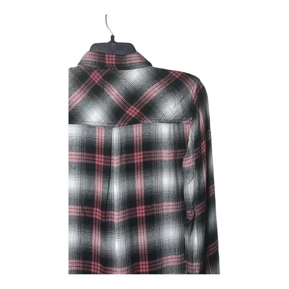 1498. RAILS HUNTER LONG SLEEVE‎ BUTTON UP TOP SIZE XSMALL PINK/BROWN/WHITE - Picture 9 of 11